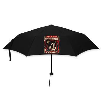 Lustige Horror Maus, Comic, Plakat Skull Mad Mouse - Regenschirm (klein) - Schwarz - Vorne