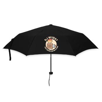 Dj wurst der mann am mischer Metzger - Regenschirm (klein) - Schwarz - Vorne