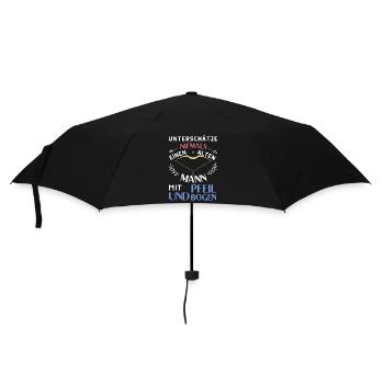 Unterschätze niemals einen alten Mann - Regenschirm (klein) - Schwarz - Vorne