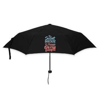 Pizza Spruch, Pizzeria, Italien-Pizza, Typografie - Regenschirm (klein) - Schwarz - Vorne