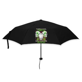 Comic Totenkopf Skull Motivation Spruch - Regenschirm (klein) - Schwarz - Vorne