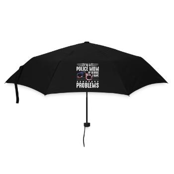 Polizei Polizist Polizeibeamte - Regenschirm (klein) - Schwarz - Vorne