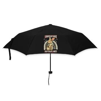 Rabbit Kawaii Illustration Hip-Hop Bunny - Umbrella (small) - black - Front