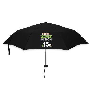 15 Jahre Geburtstag Junge Mädchen Schaf - Regenschirm (klein) - Schwarz - Vorne