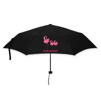Schwanger werdene Mutter Zwillinge Flamingo - Regenschirm (klein) - Schwarz - Vorne