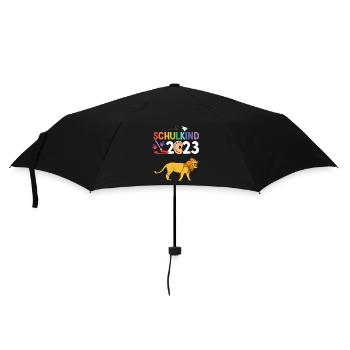 Löwe Schulanfang Schulkind 2023 - Regenschirm (klein) - Schwarz - Vorne
