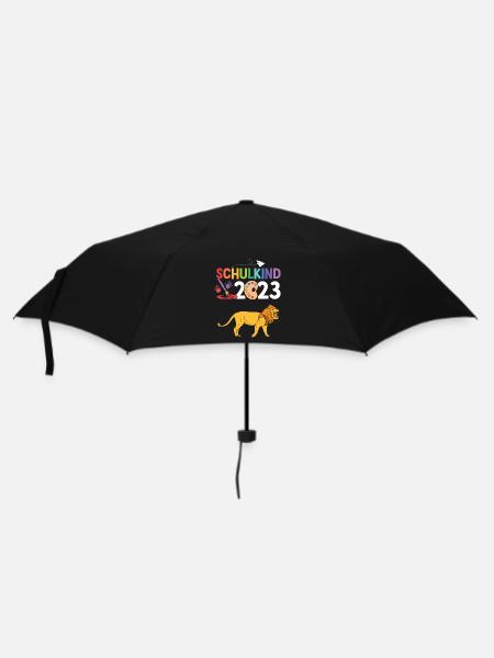 Löwe Schulanfang Schulkind 2023 - Regenschirm (klein) - Schwarz