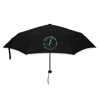 Monogram, Letter F, Calligraphy Ornament - Umbrella (small) - black - Front