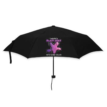 Chemise noire, éclaboussures de couleur 3D, drôle de dicton, jeu de mots - Parapluie standard - noir - Devant