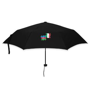 Aserbaidschan Italien Flagge Aserbaidschaner - Regenschirm (klein) - Schwarz - Vorne
