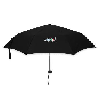 Guatemala Italy Vintage Heartbeat Flag - Umbrella (small) - black - Front