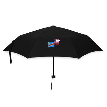DR Congo USA Flag American Congolese - Umbrella (small) - black - Front