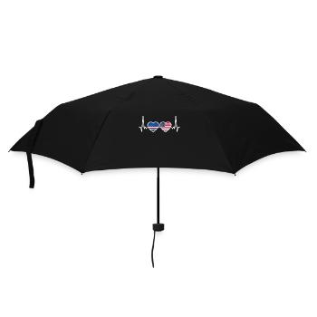 Kap Verde USA Herzschlag Flagge Kap Verdisch - Regenschirm (klein) - Schwarz - Vorne