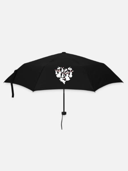 Herz Hase Kaninchen - Regenschirm (klein) - Schwarz