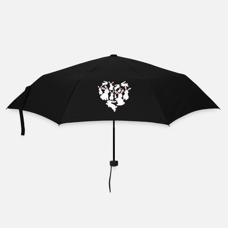 Herz Hase Kaninchen - Regenschirm (klein) - Schwarz