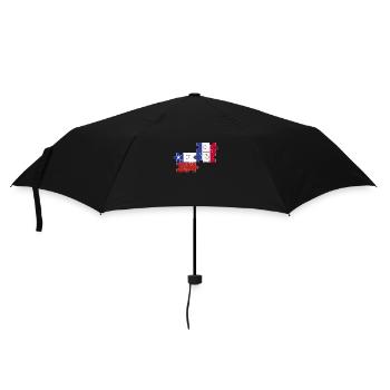 Chile France Vintage Flag Chilean - Umbrella (small) - black - Front