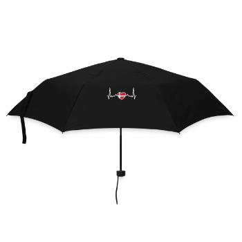 Denmark Heartbeat Danish flag Dane - Umbrella (small) - black - Front