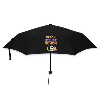 5 Jahre Geburtstag Junge Mädchen Eule - Regenschirm (klein) - Schwarz - Vorne