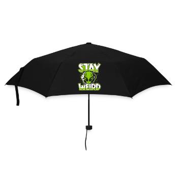 Stay Weird Außerirdischer Ufo Conspiracy Alien - Regenschirm (klein) - Schwarz - Vorne
