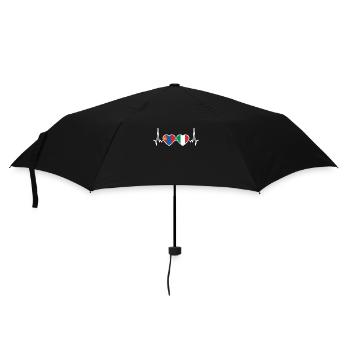 Mongolia Italy Heartbeat Flag Mongolian - Umbrella (small) - black - Front
