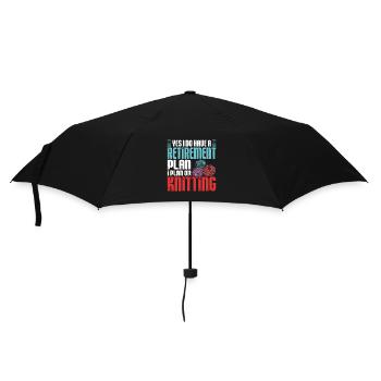retirement plan I plan on Knitting - Regenschirm (klein) - Schwarz - Vorne