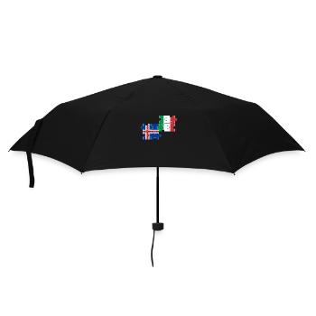 Island Italien Flagge Italienisch Isländer - Regenschirm (klein) - Schwarz - Vorne