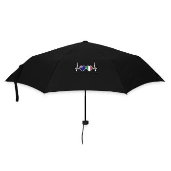 Neuseeland Italien Herzschlag Flagge Neuseeländer - Regenschirm (klein) - Schwarz - Vorne