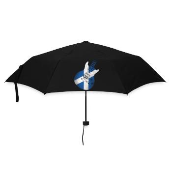 Schottland Flagge Gitarre - Regenschirm (klein) - Schwarz - Vorne