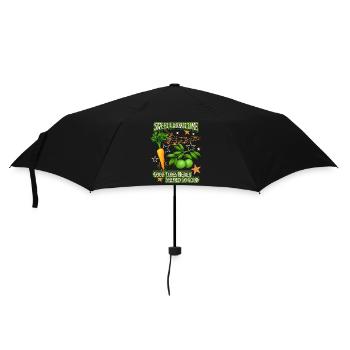 Karotte, Mohrrübe, Limette lustiger Spruch, Pun - Regenschirm (klein) - Schwarz - Vorne