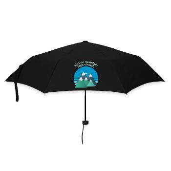 Mountaineers and Mountain Hiking, Mountains Hiking Saying - Umbrella (small) - black - Front