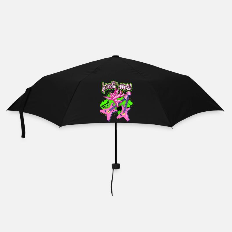 Rock-n-Roll Engel mit E-Gitarre Grunge Stil Spruch - Regenschirm (klein) - Schwarz