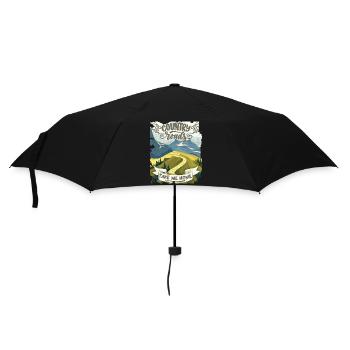 Country Life Saying, Landscape, Holiday, Hiking - Umbrella (small) - black - Front