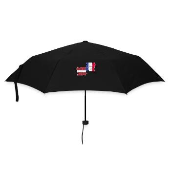 Lettland Frankreich Flagge Französisch Lette - Regenschirm (klein) - Schwarz - Vorne