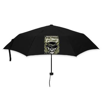 Lustiger Totenkopf Totenschädel mit Zigarre Spruch - Regenschirm (klein) - Schwarz - Vorne