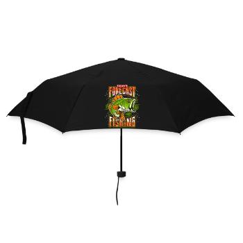 Retro Vintage Fisch, Fischen, Angeln Angler Spruch - Regenschirm (klein) - Schwarz - Vorne