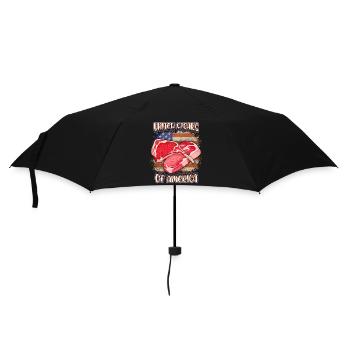 American Steak, Meat, Funny Saying Pun - Umbrella (small) - black - Front