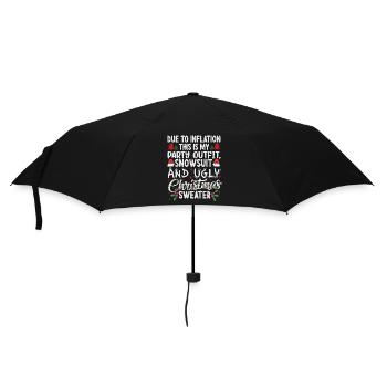 Due to Inflation - funny Christmas saying - Umbrella (small) - black - Front