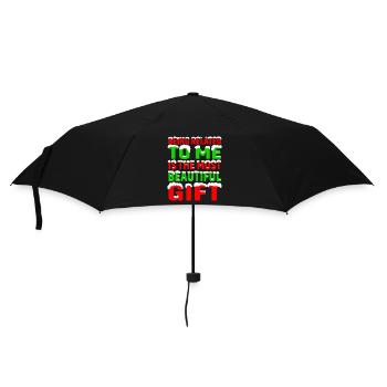 Being Related To Me – Lustiger Weihnachtsspruch - Regenschirm (klein) - Schwarz - Vorne