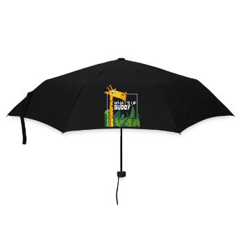 Lustige Giraffe, Comic Stil, Spruch - Regenschirm (klein) - Schwarz - Vorne