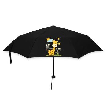 Motivational Quote, Comic Giraffe Motivational Quote - Umbrella (small) - black - Front
