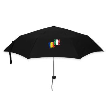 Romania Italy Vintage Flag Italian Romanian - Umbrella (small) - black - Front