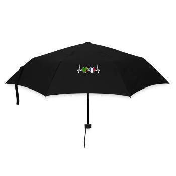 Sambia Frankreich Vintage Herzschlag Flagge - Regenschirm (klein) - Schwarz - Vorne
