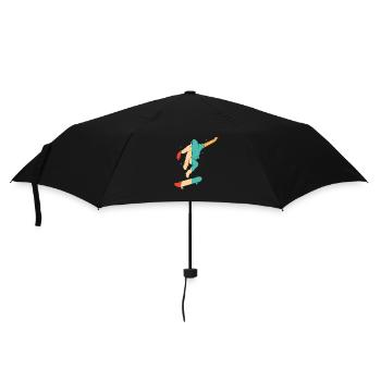 Retro Skatepark Skatergirl Skaterboy Skater - Umbrella (small) - black - Front