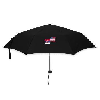 Serbia USA Flag American Serb - Umbrella (small) - black - Front