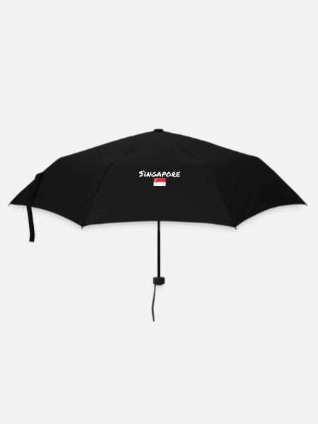 Singapour Vintage Singapour Drapeau Singapourien - Parapluie standard - noir
