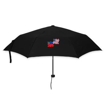 Liechtenstein USA Flagge Liechtensteiner - Regenschirm (klein) - Schwarz - Vorne