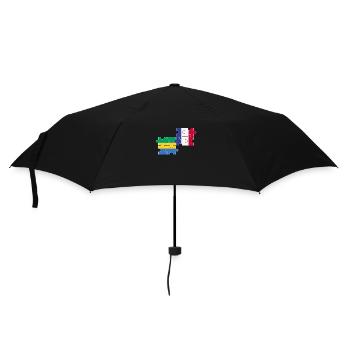 Gabon France Flag French Gabonese - Umbrella (small) - black - Front
