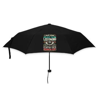 BADMINTON - J’ai peut-être l’air d’écouter - Parapluie standard - noir - Devant