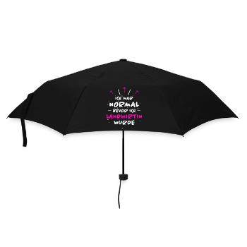 Landwirtin Spruch Fun Lustiges Landwirtin Geschenk - Regenschirm (klein) - Schwarz - Vorne