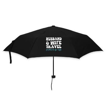 Husband and Wife Travel Partners for Life - Umbrella (small) - black - Front